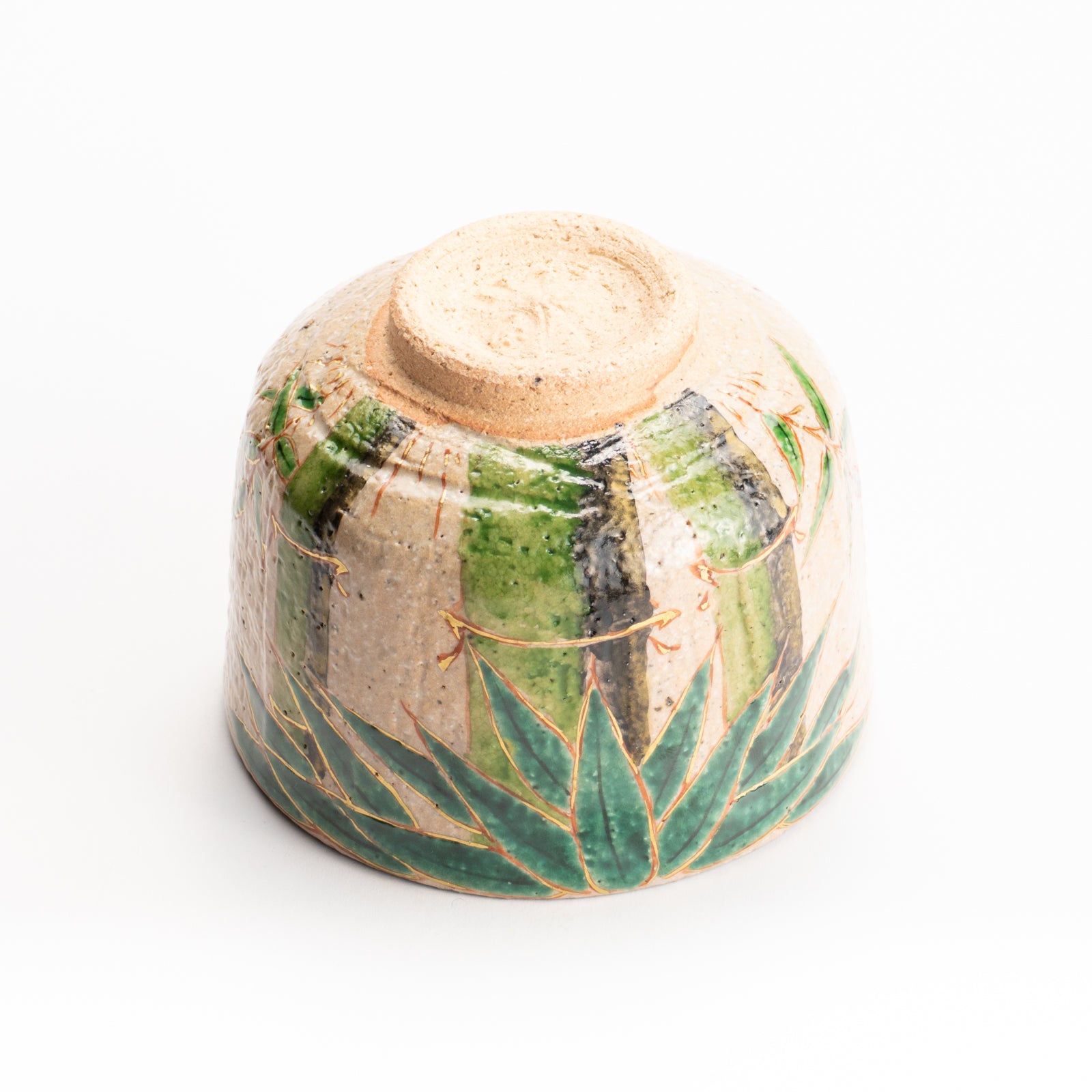 抹茶碗　灰釉内金"青竹"　良二 KOTOPOTTER