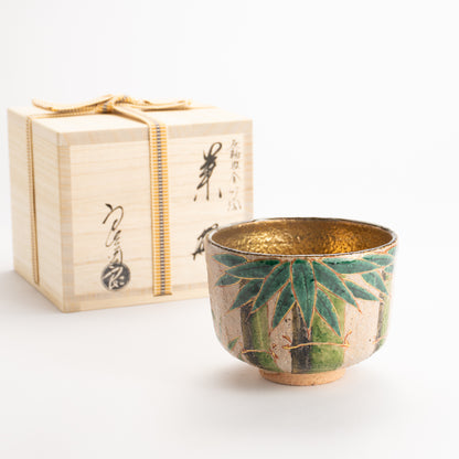 抹茶碗　灰釉内金"青竹"　良二 KOTOPOTTER