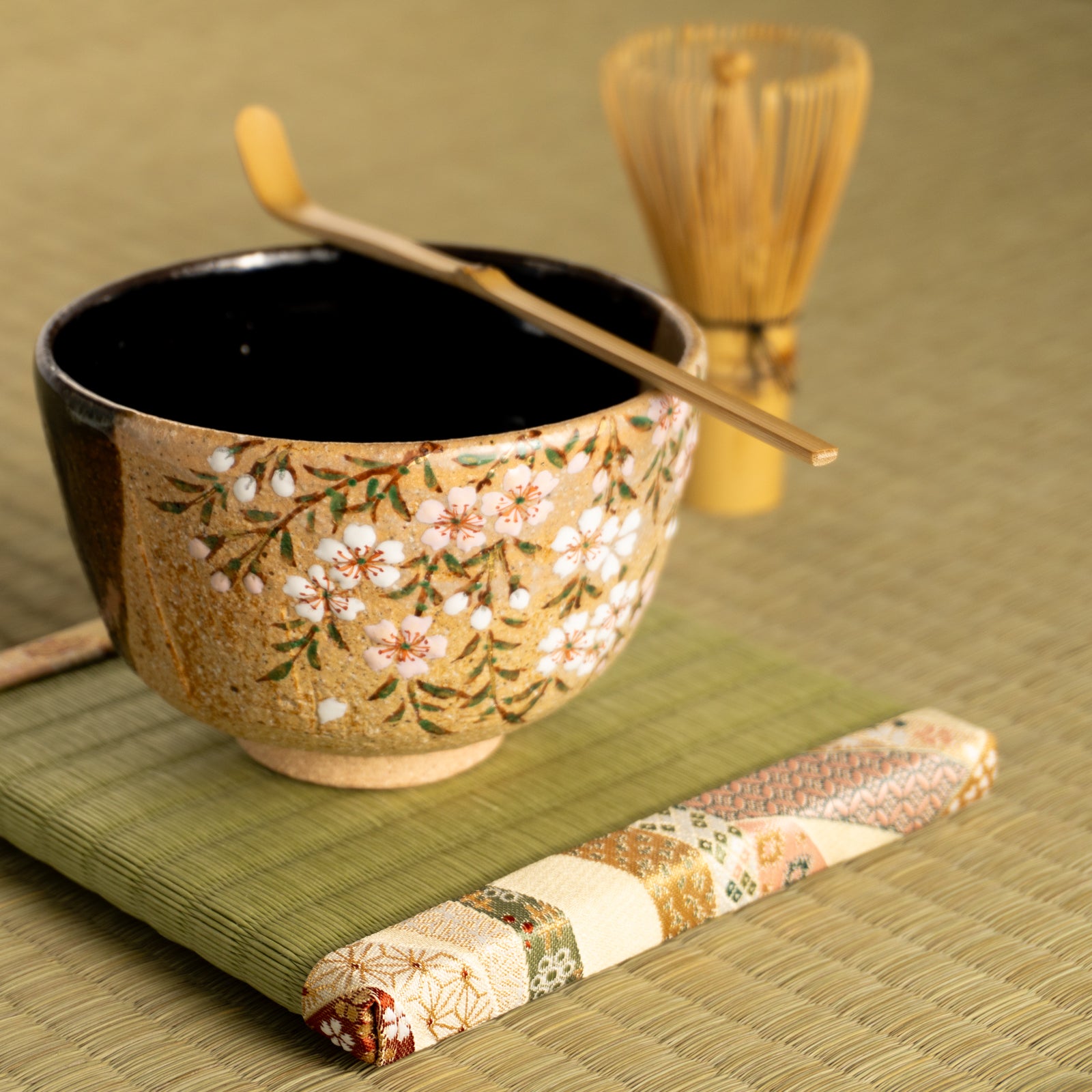 京都清水烧抹茶碗分色垂枝樱｜良二｜KOTOPOTTER