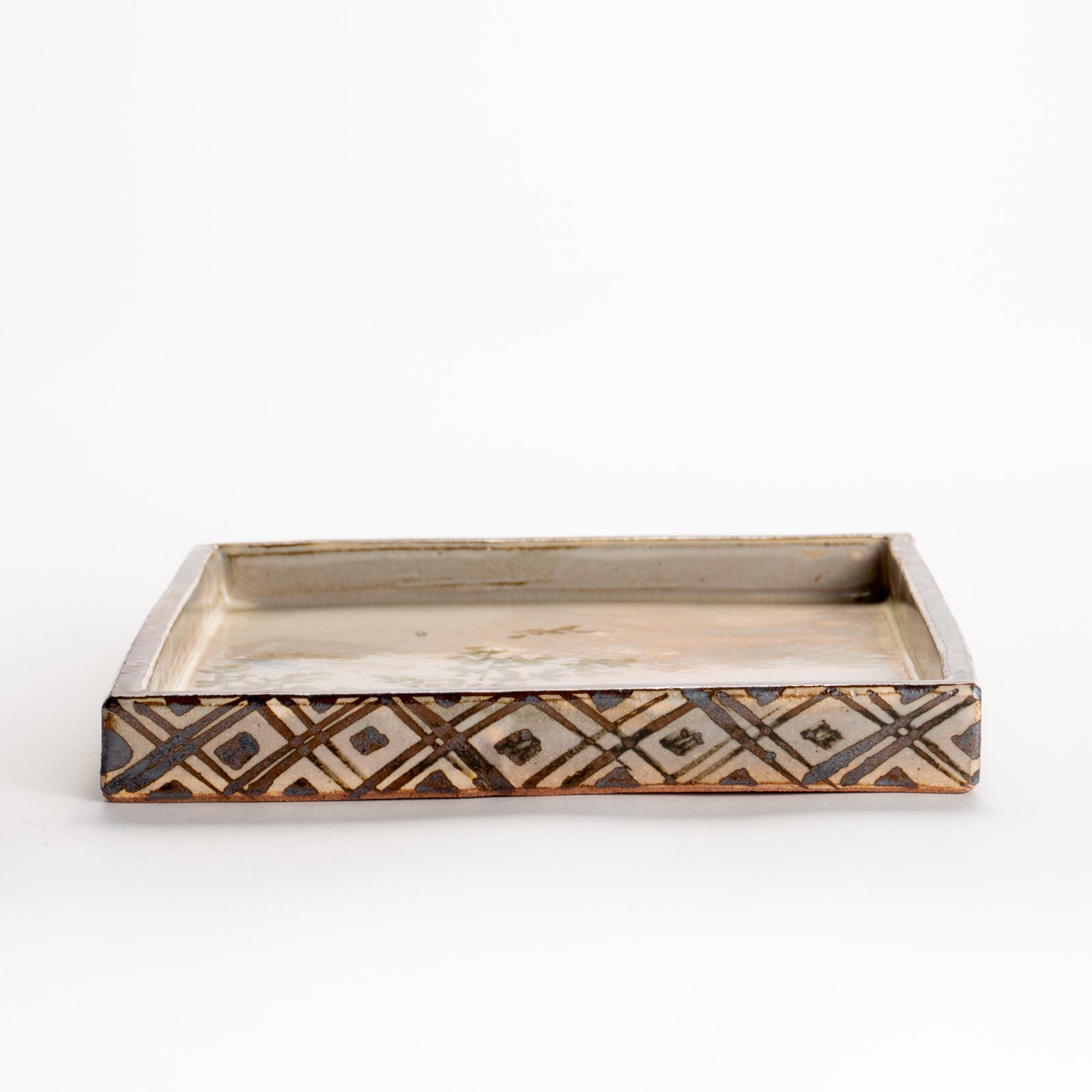 【清水焼】角皿　乾山写「卯木に郭公」　俊山窯 KOTOPOTTER