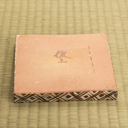 【清水焼】角皿　乾山写「卯木に郭公」　俊山窯 KOTOPOTTER