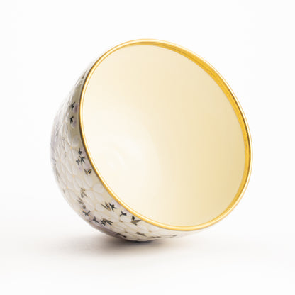 抹茶碗　桜に青海波　陶楽 KOTOPOTTER