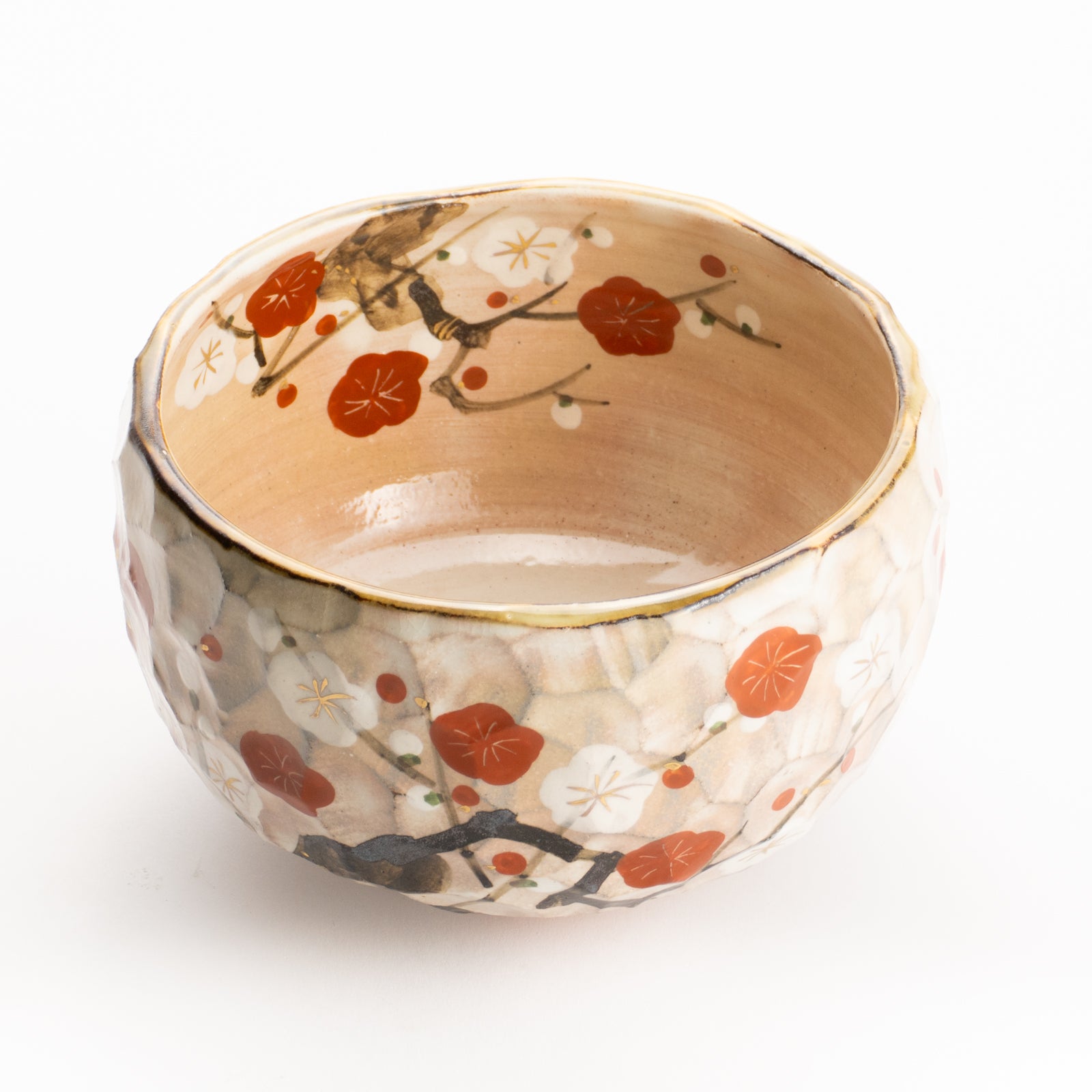 京都清水烧抹茶碗红白梅图｜俊山窑｜KOTOPOTTER