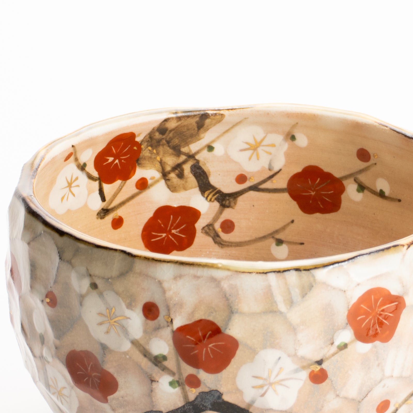 京都清水烧抹茶碗红白梅图｜俊山窑｜KOTOPOTTER