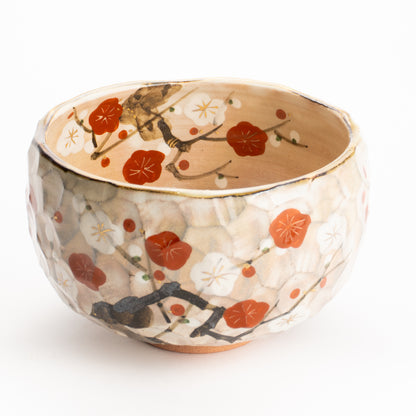 抹茶碗　紅白梅図　俊山窯 KOTOPOTTER
