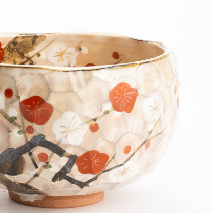 抹茶碗　紅白梅図　俊山窯 KOTOPOTTER