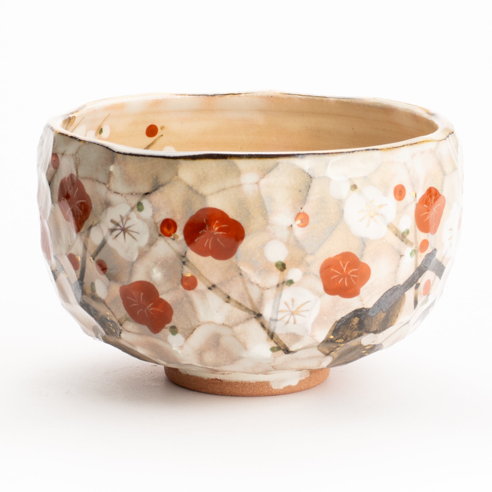 抹茶碗　紅白梅図　俊山窯 KOTOPOTTER