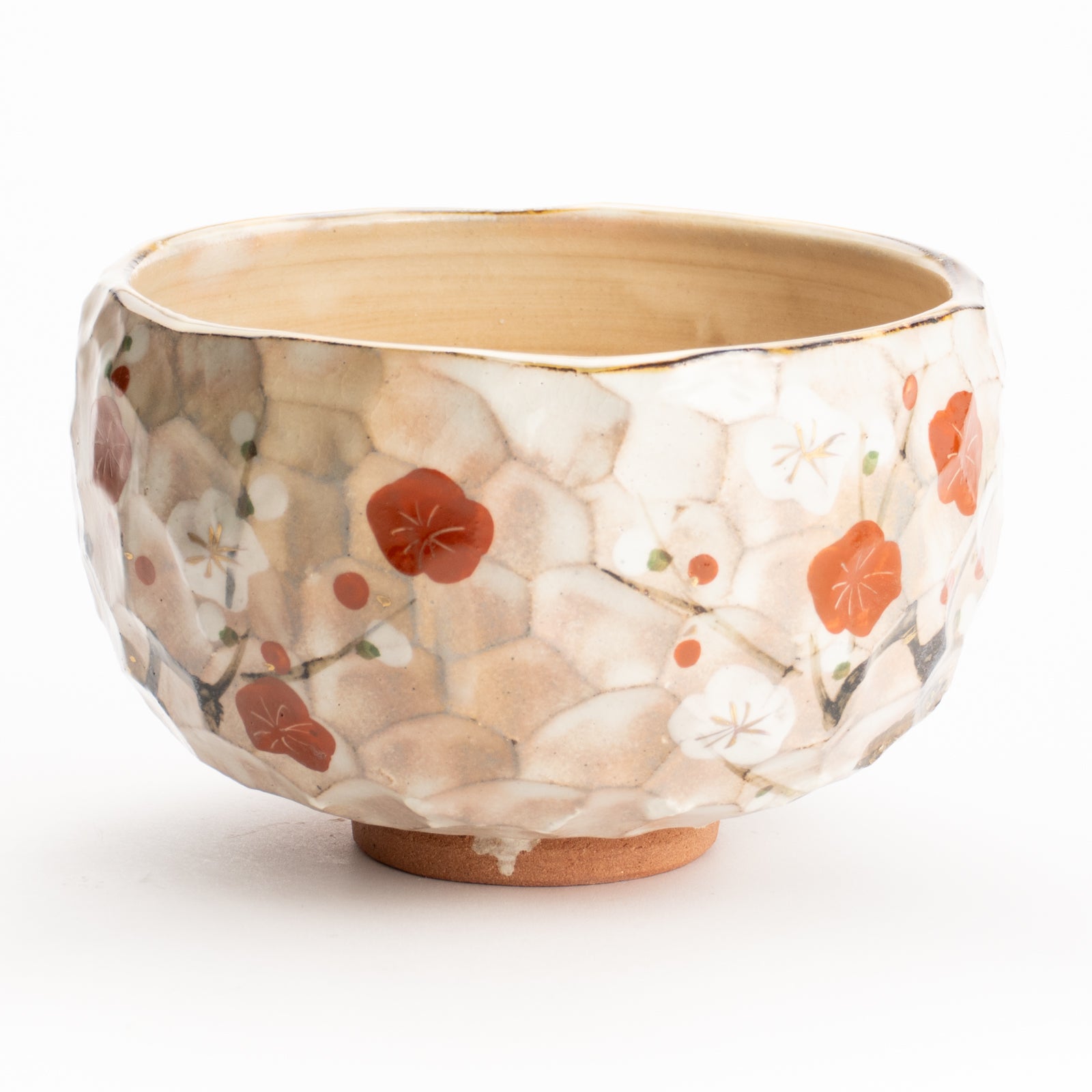京都清水烧抹茶碗红白梅图｜俊山窑｜KOTOPOTTER