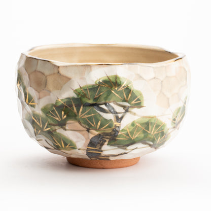 抹茶碗　雪松之図　俊山窯 KOTOPOTTER