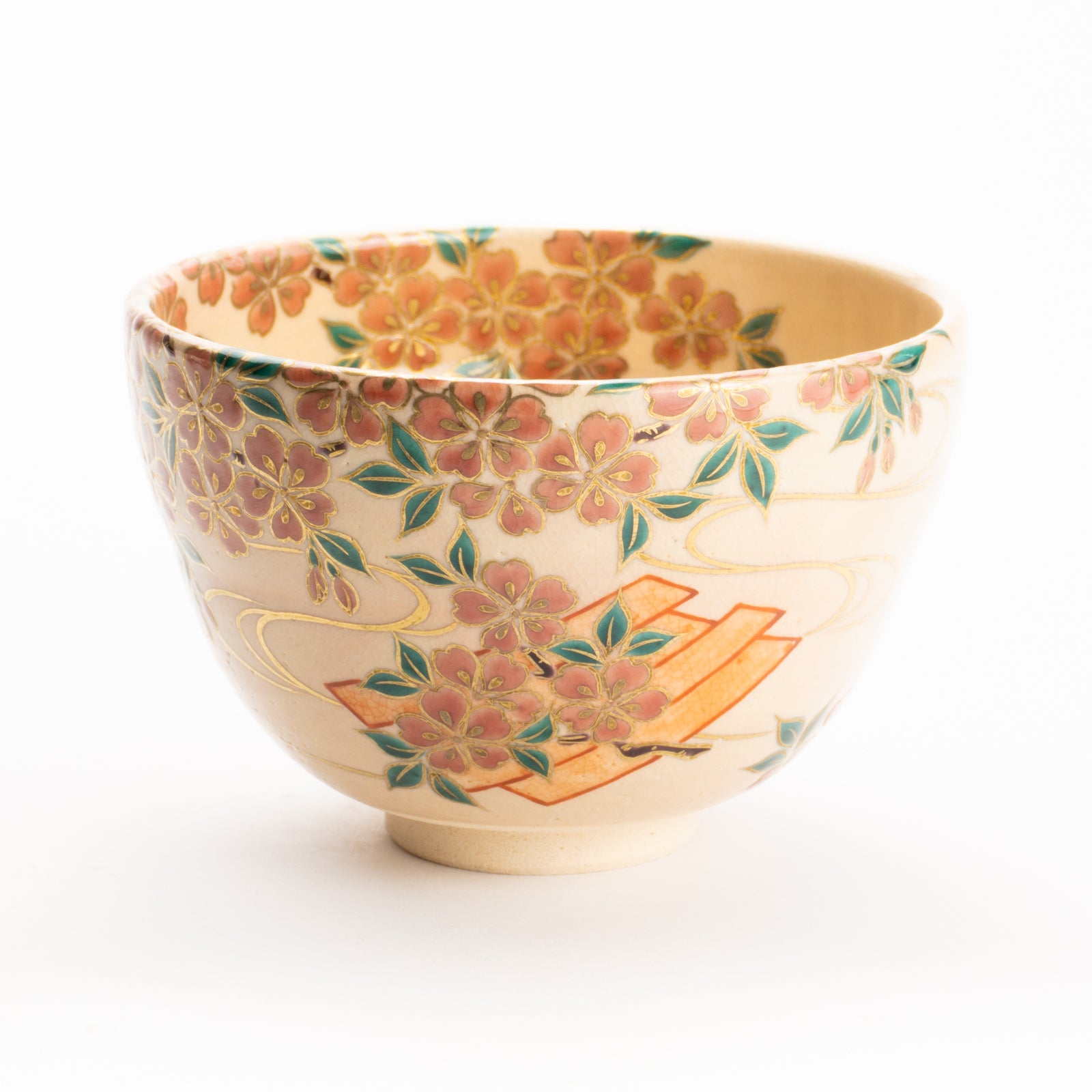 抹茶碗　桜"花筏"　清水幹子 KOTOPOTTER