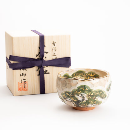 抹茶碗　雪松之図　俊山窯 KOTOPOTTER