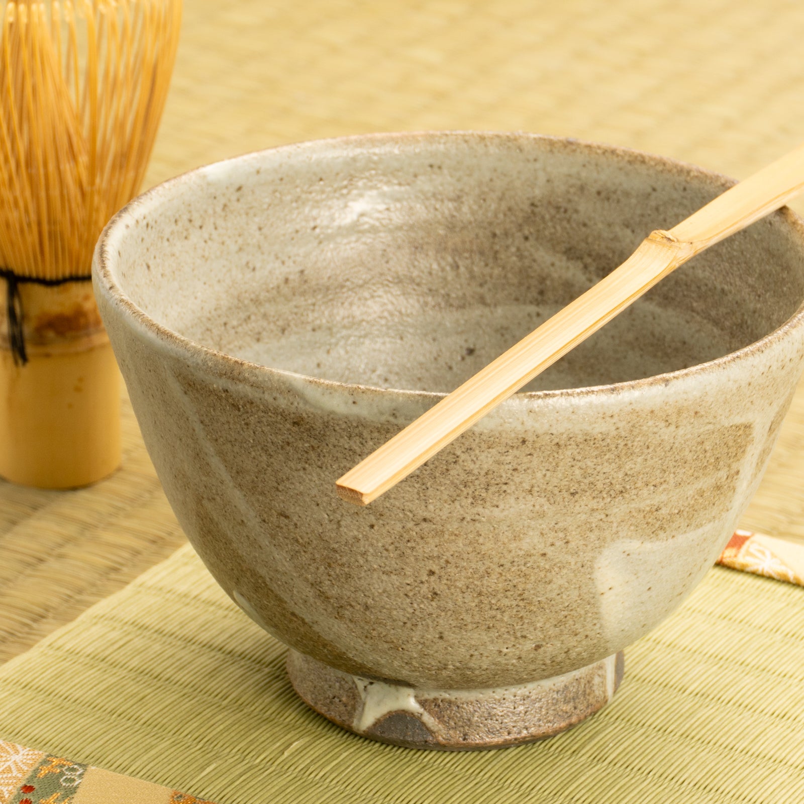 京都清水烧抹茶碗白刷毛目｜多屋嘉郎｜KOTOPOTTER