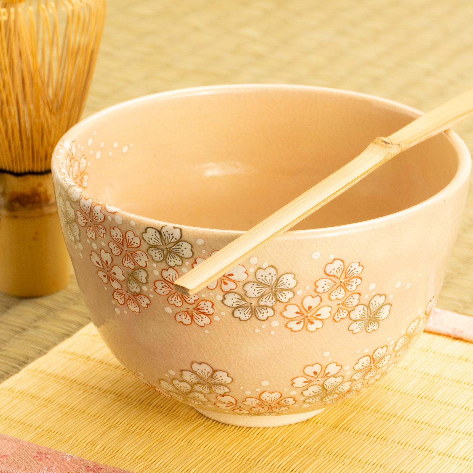 京都 清水焼】抹茶碗 桜 