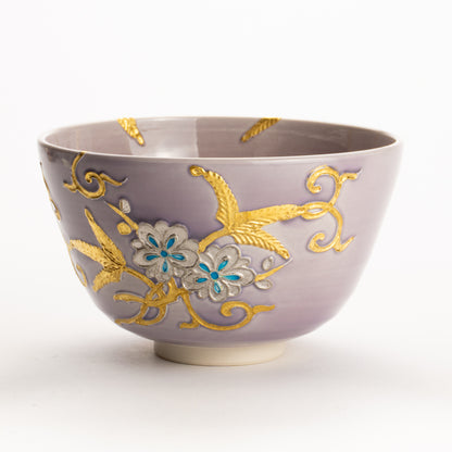 Matcha bowl -Arabesque gold&platinum by Ichinyo KOTOPOTTER