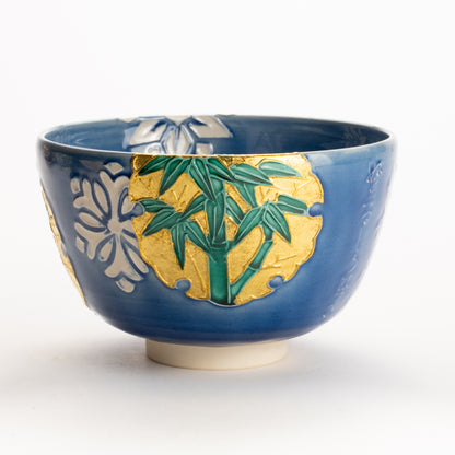 Matcha bowl -Snowflake "Four noble ones" by Ichinyo KOTOPOTTER