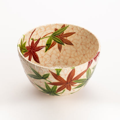 Matcha bowl -"雲錦"Autmn leaves & Sakura  by Ichinyo KOTOPOTTER