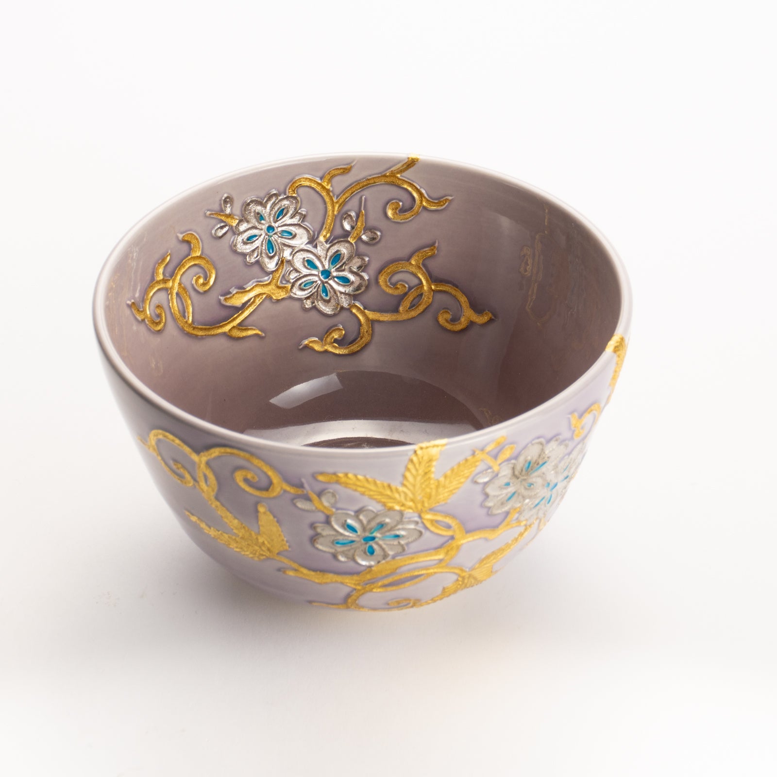 Matcha bowl -Arabesque gold&platinum by Ichinyo KOTOPOTTER