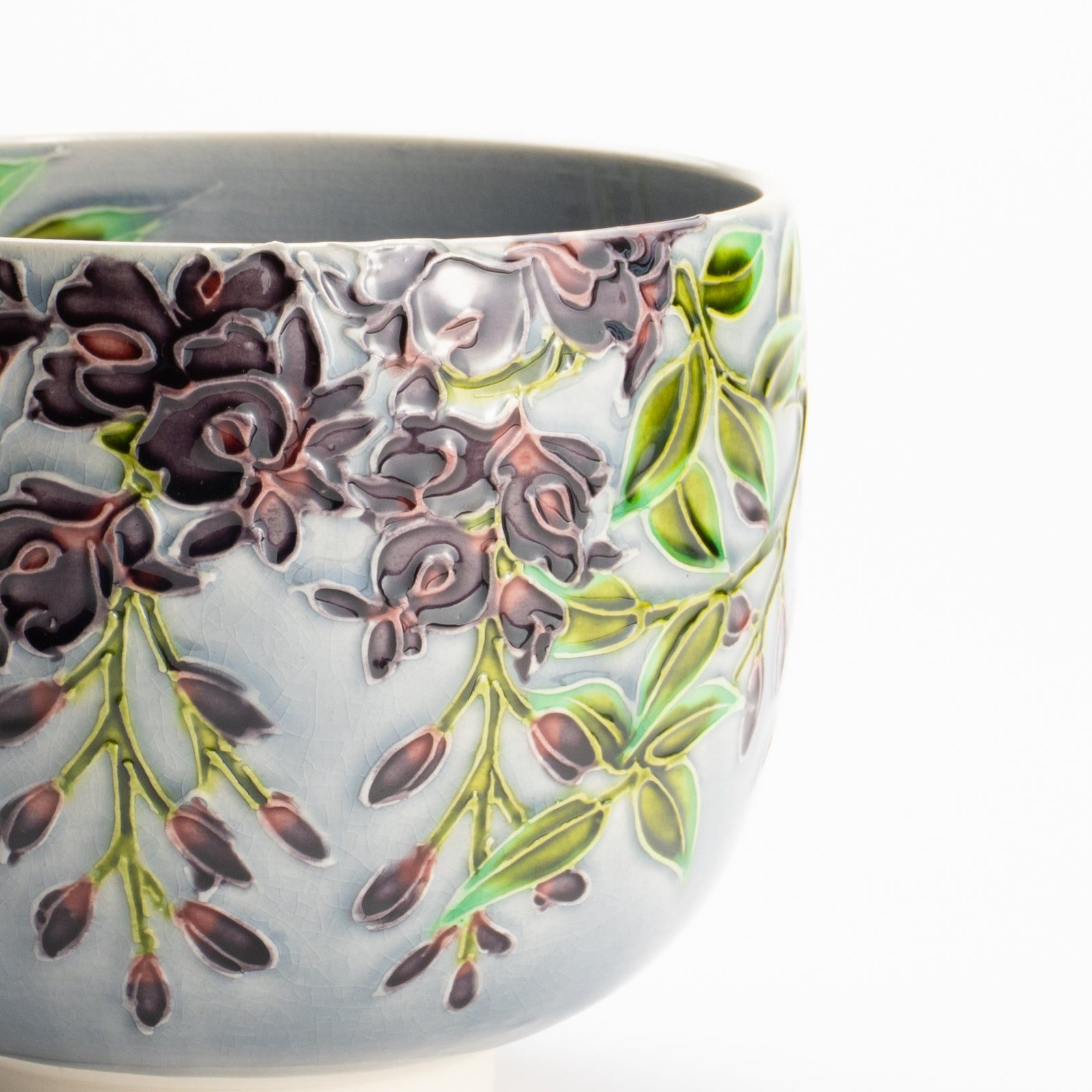 抹茶碗　淡紫交趾 藤　一如 KOTOPOTTER