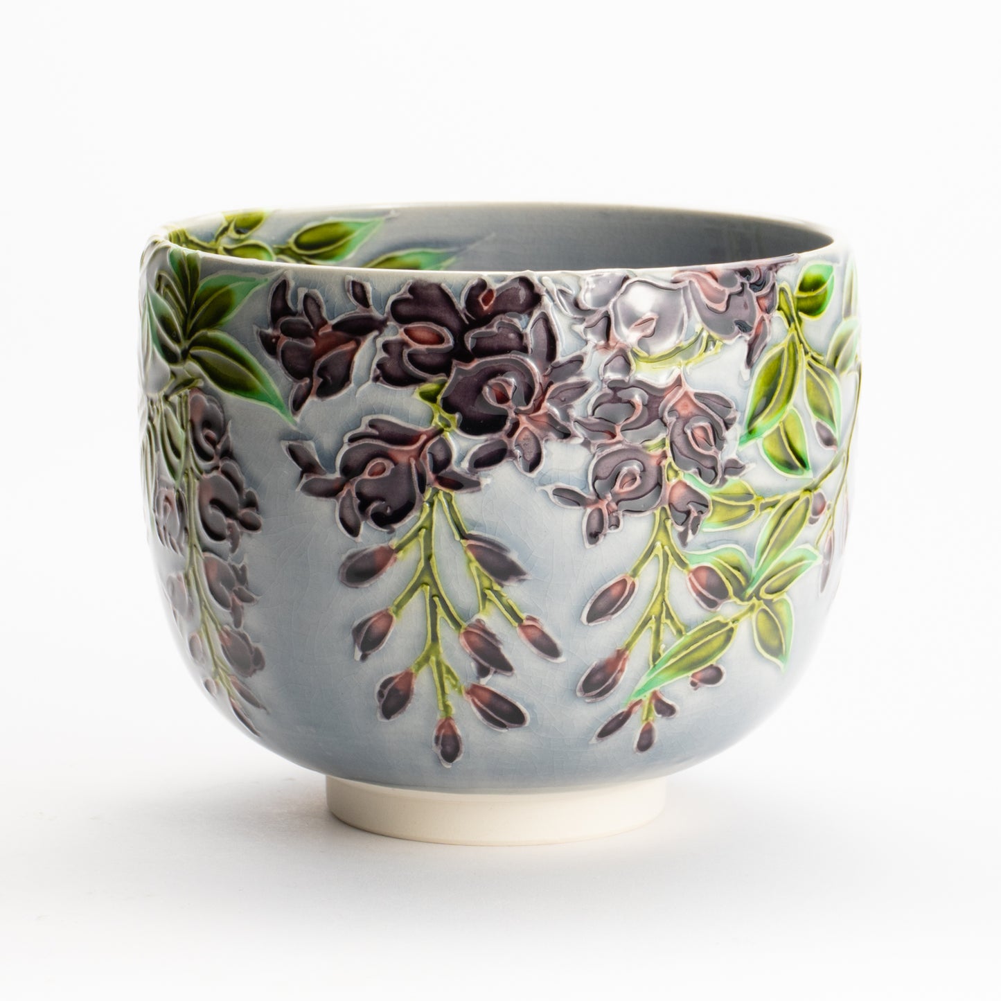 抹茶碗　淡紫交趾 藤　一如 KOTOPOTTER