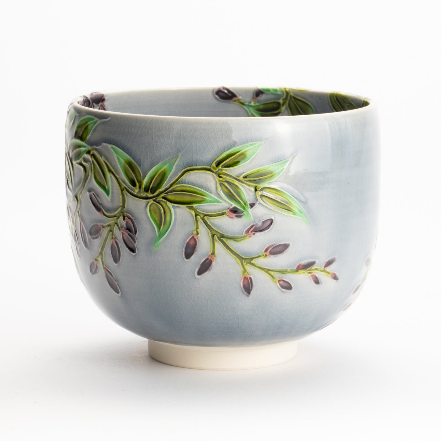 抹茶碗　淡紫交趾 藤　一如 KOTOPOTTER