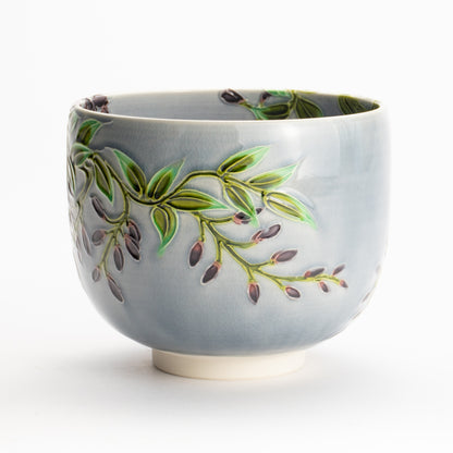 抹茶碗　淡紫交趾 藤　一如 KOTOPOTTER