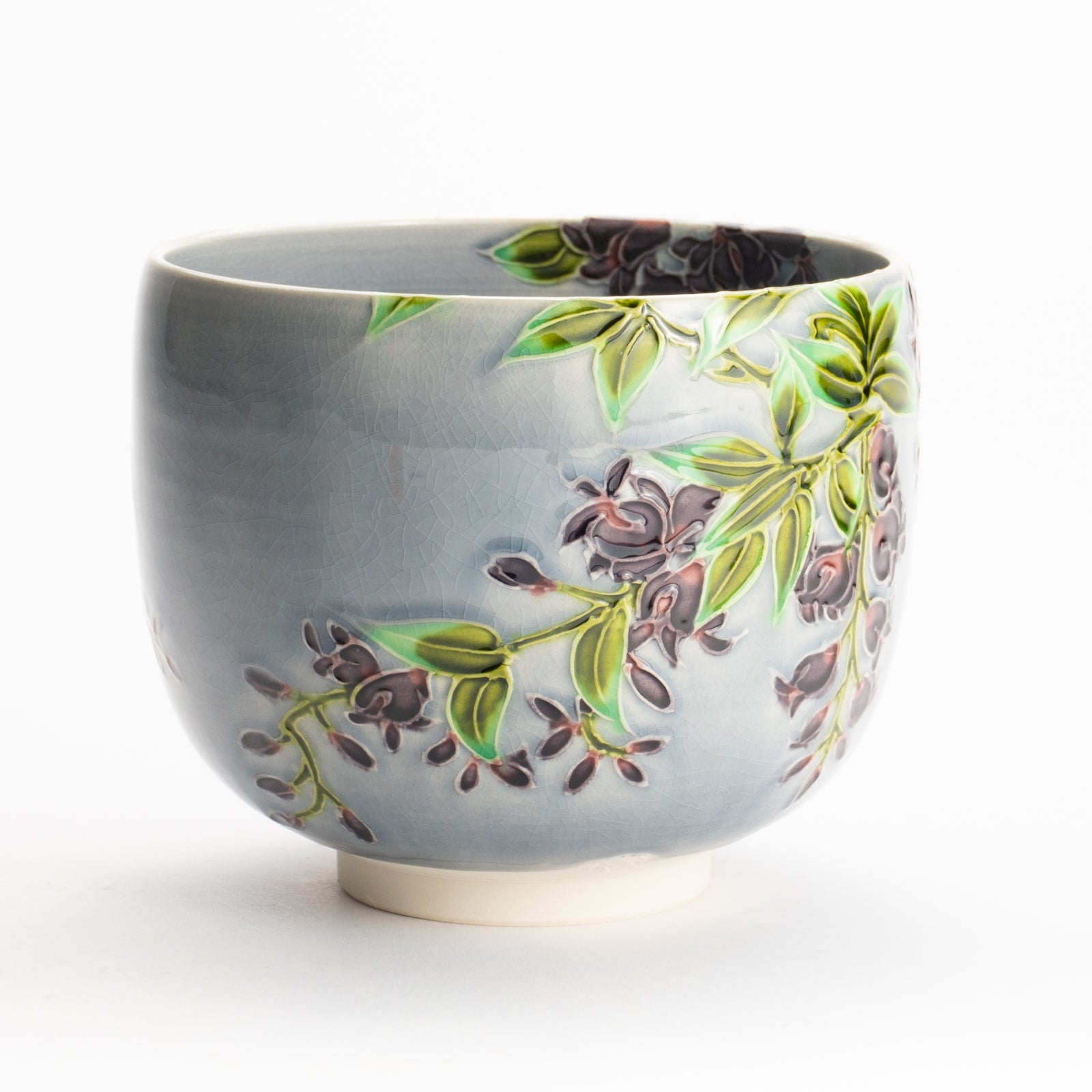 抹茶碗　淡紫交趾 藤　一如 KOTOPOTTER