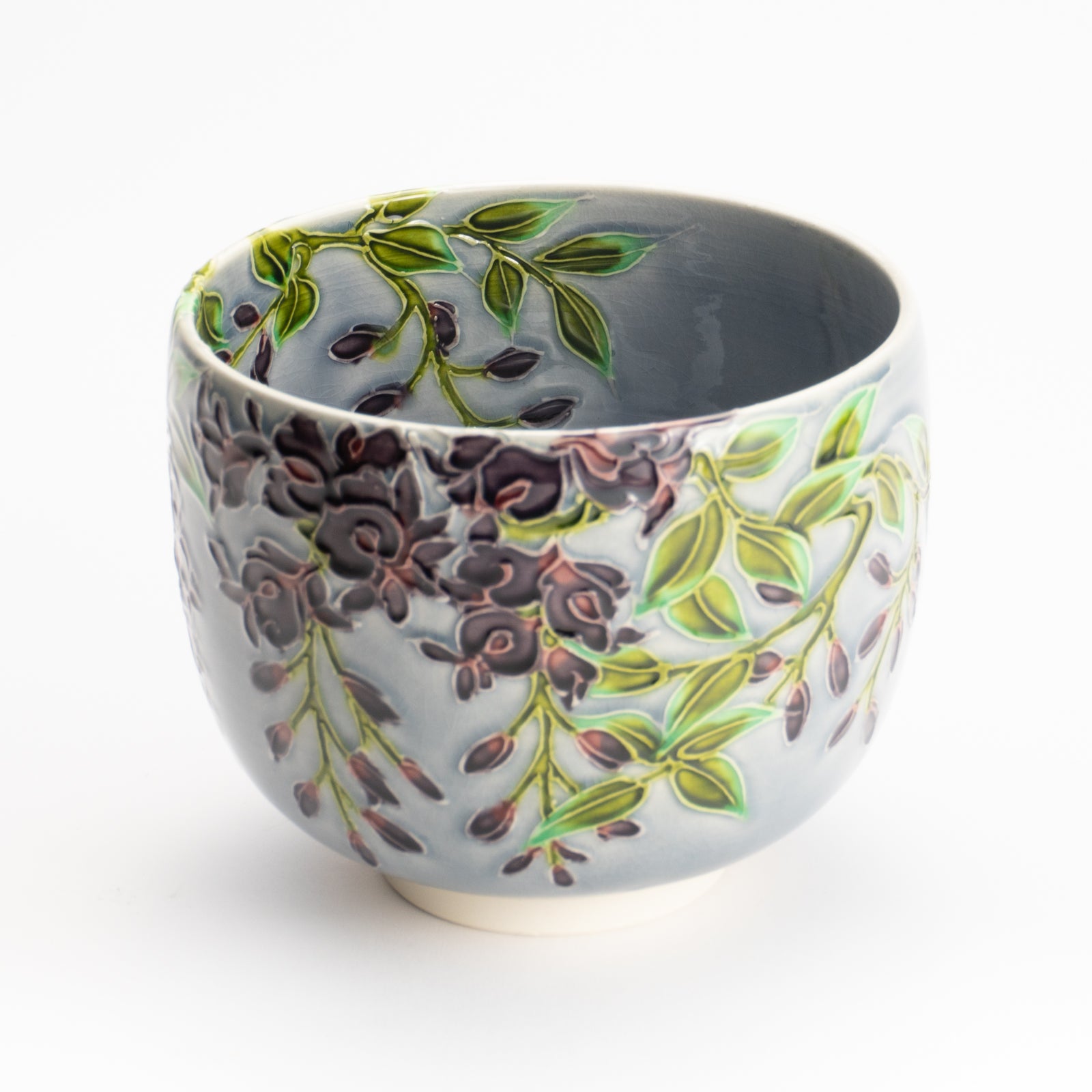 抹茶碗　淡紫交趾 藤　一如 KOTOPOTTER