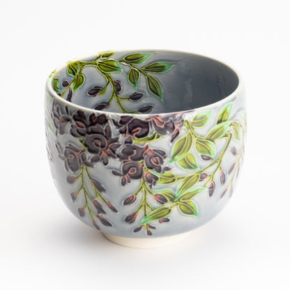 抹茶碗　淡紫交趾 藤　一如 KOTOPOTTER