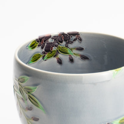 抹茶碗　淡紫交趾 藤　一如 KOTOPOTTER