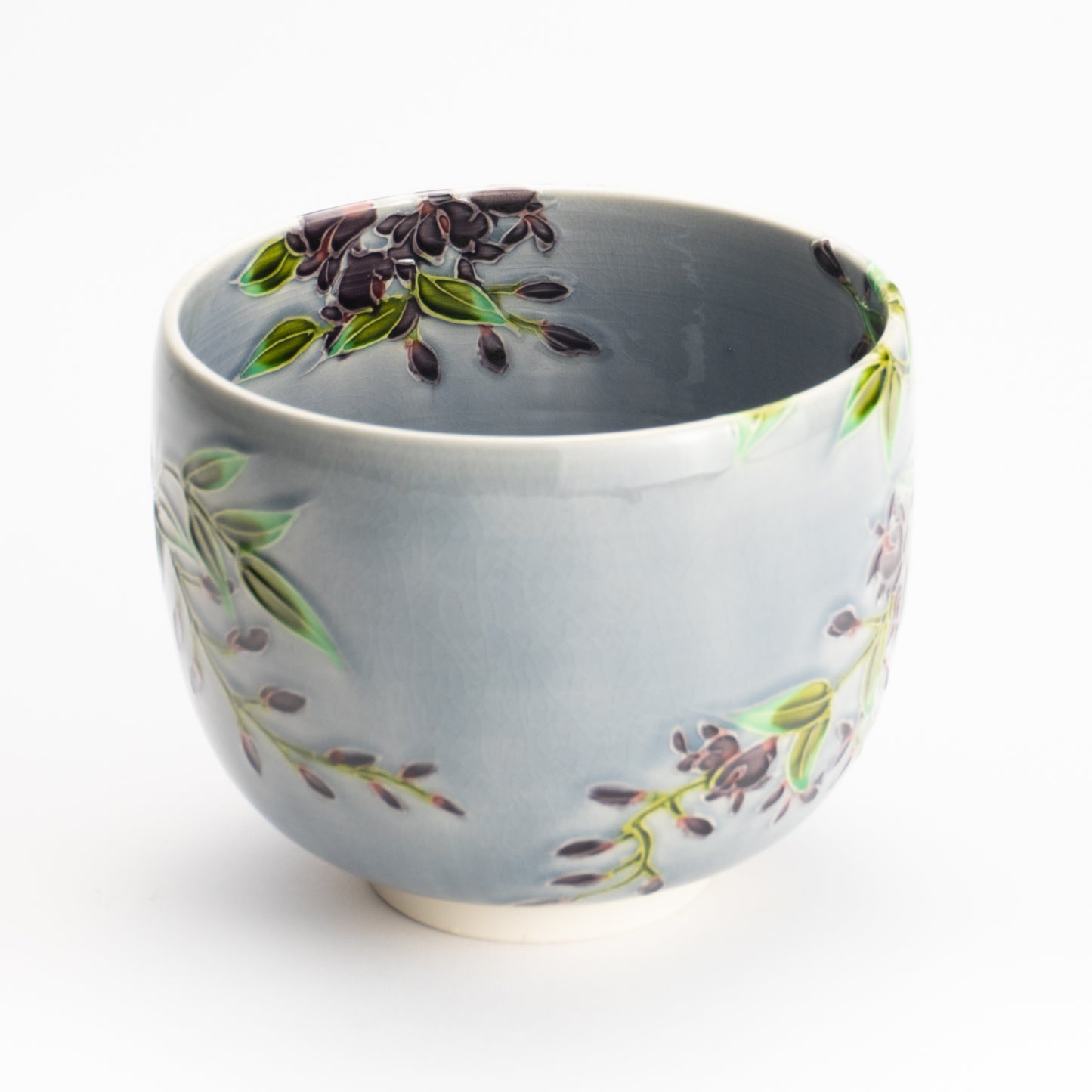 抹茶碗　淡紫交趾 藤　一如 KOTOPOTTER