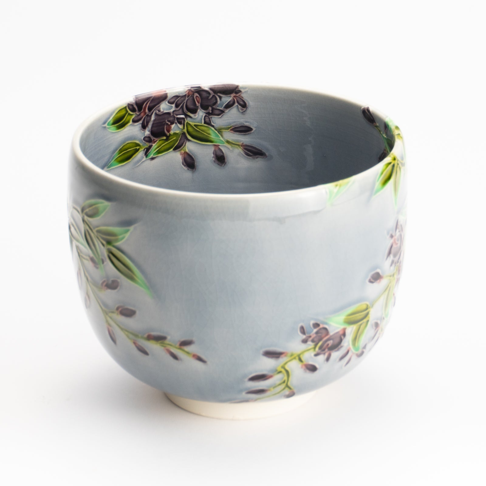 抹茶碗　淡紫交趾 藤　一如 KOTOPOTTER