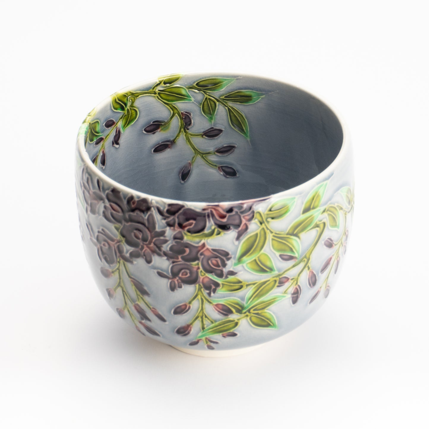 抹茶碗　淡紫交趾 藤　一如 KOTOPOTTER