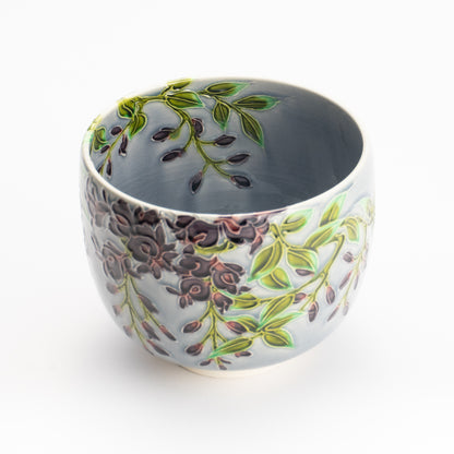 抹茶碗　淡紫交趾 藤　一如 KOTOPOTTER