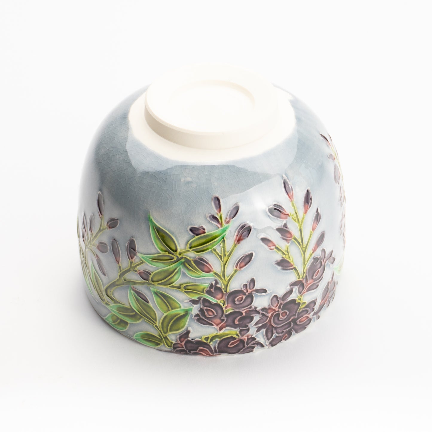 抹茶碗　淡紫交趾 藤　一如 KOTOPOTTER