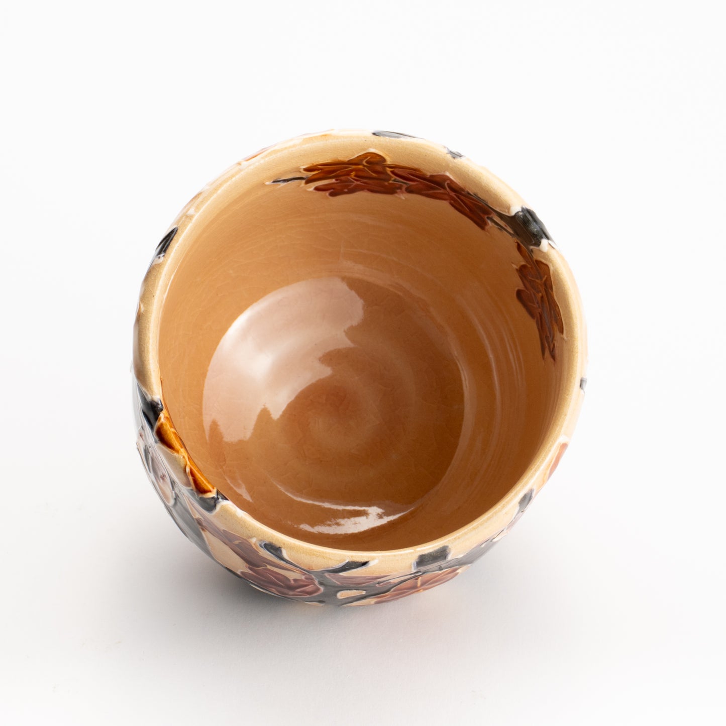 抹茶碗　桃交趾 紅葉之図　一如 KOTOPOTTER