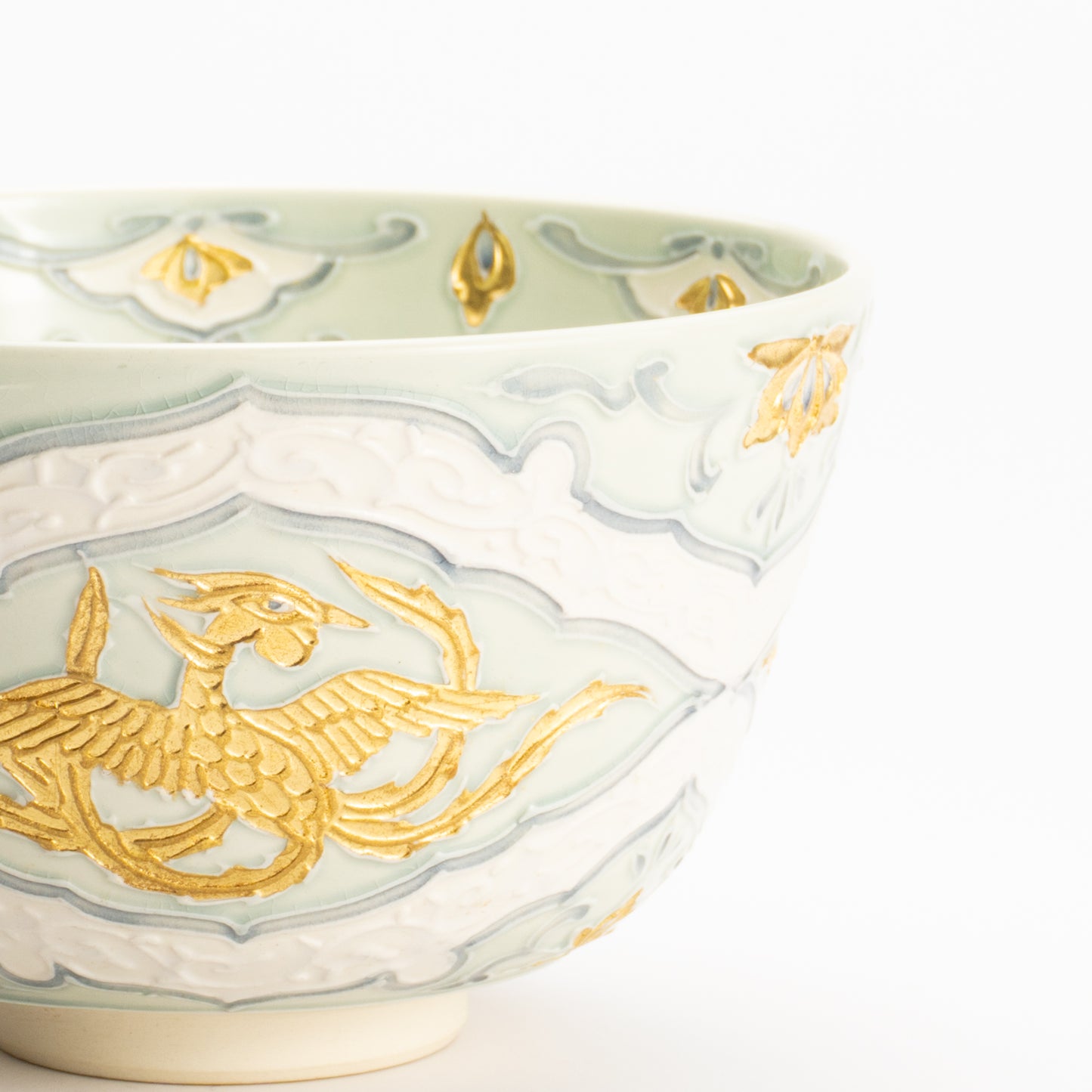 抹茶碗　交趾金箔彩 鳳凰　一如 KOTOPOTTER