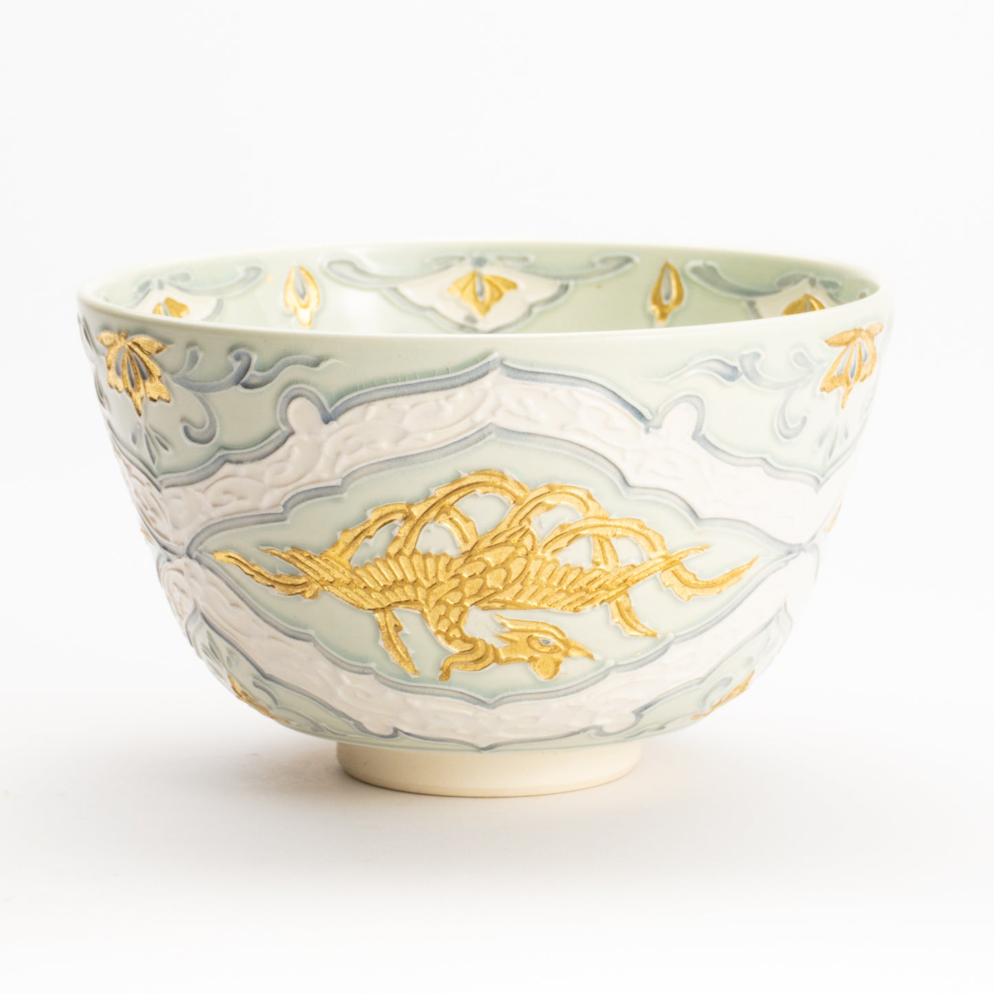 抹茶碗　交趾金箔彩 鳳凰　一如 KOTOPOTTER