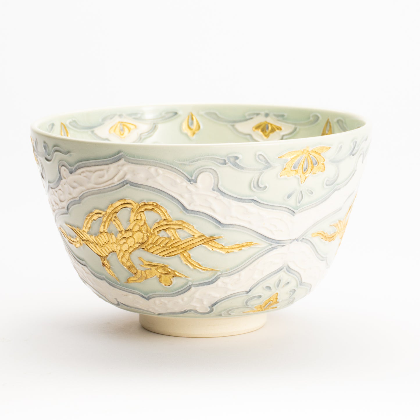抹茶碗　交趾金箔彩 鳳凰　一如 KOTOPOTTER