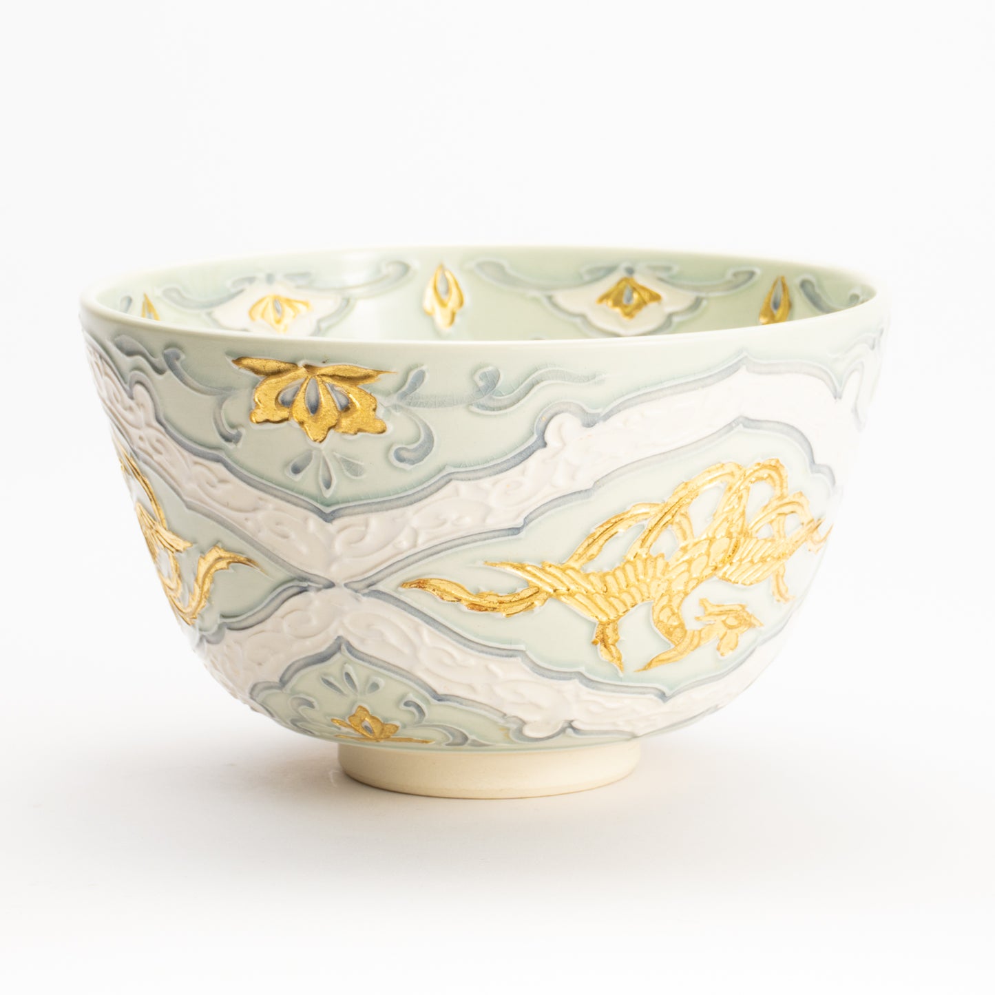 抹茶碗　交趾金箔彩 鳳凰　一如 KOTOPOTTER