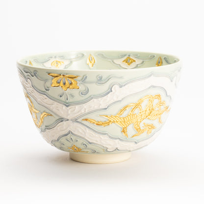 抹茶碗　交趾金箔彩 鳳凰　一如 KOTOPOTTER