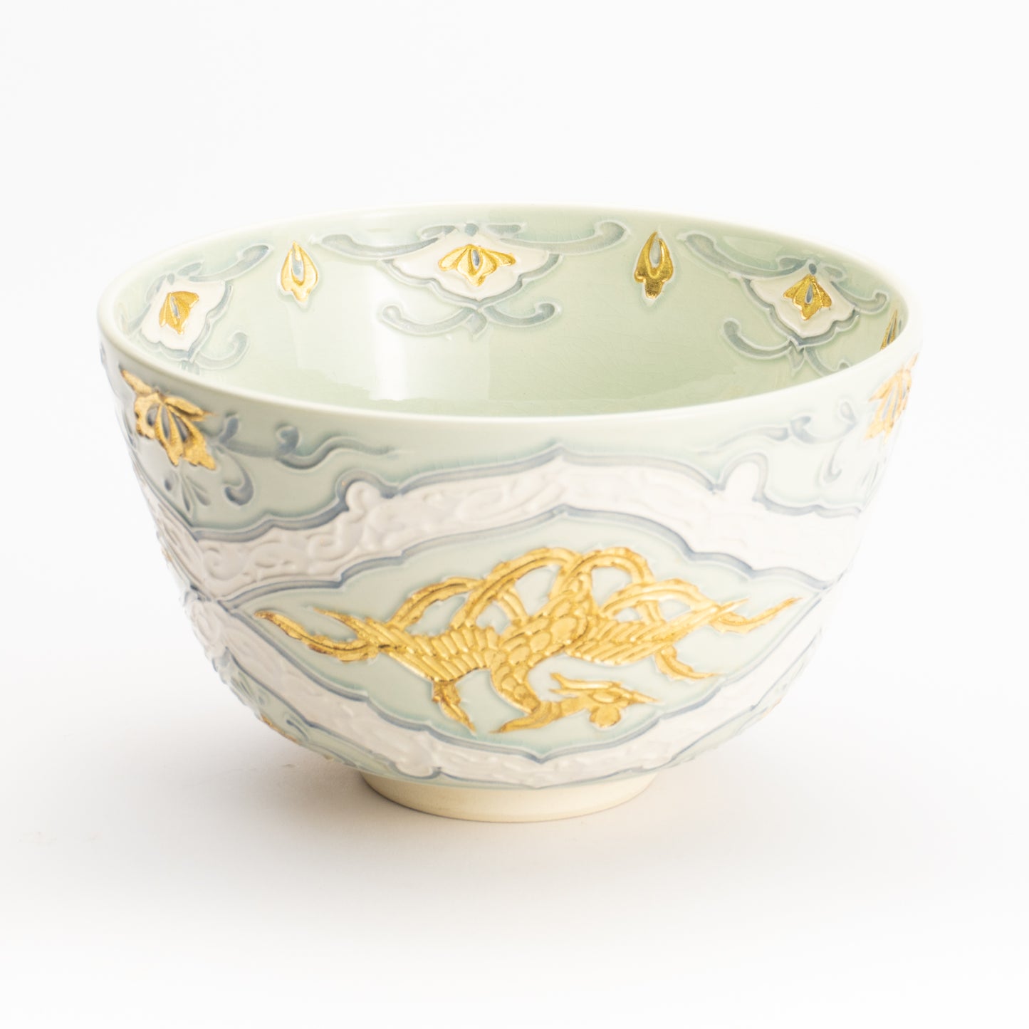 抹茶碗　交趾金箔彩 鳳凰　一如 KOTOPOTTER