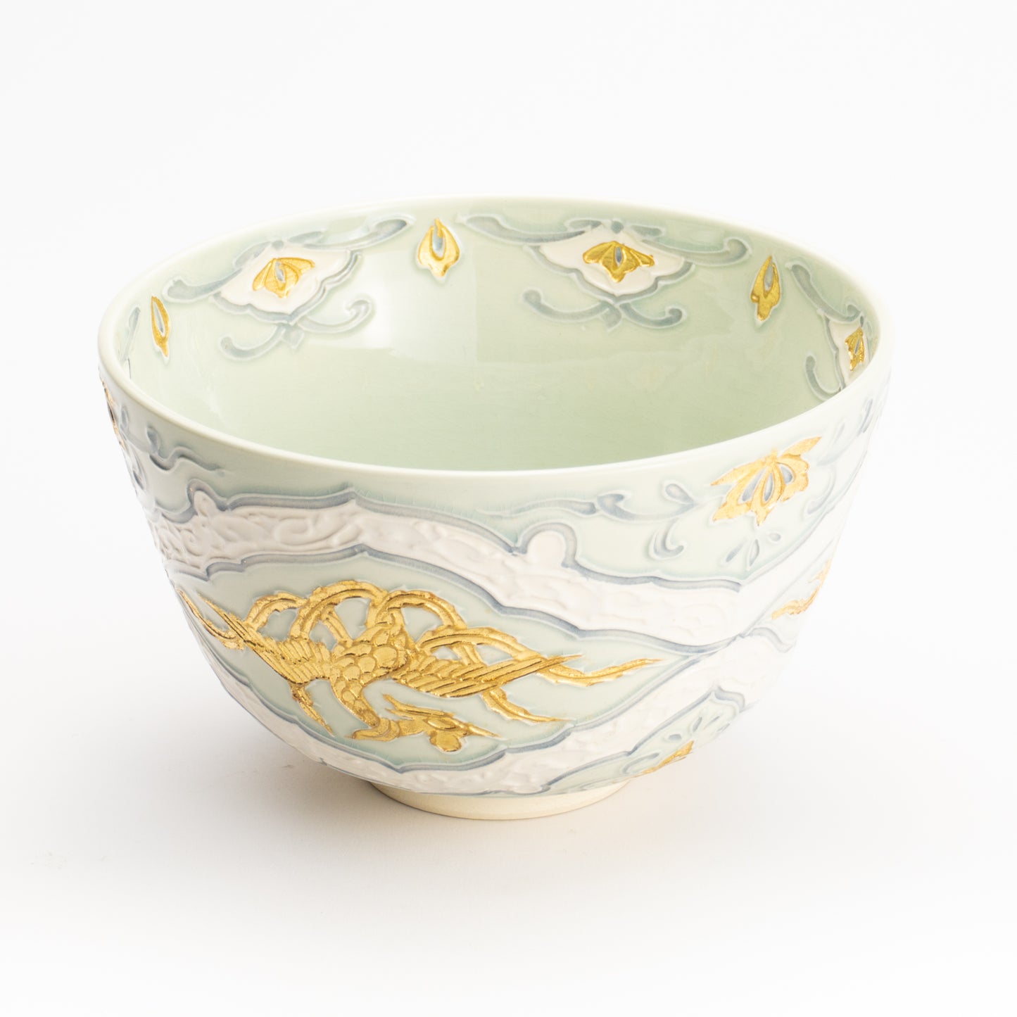 抹茶碗　交趾金箔彩 鳳凰　一如 KOTOPOTTER