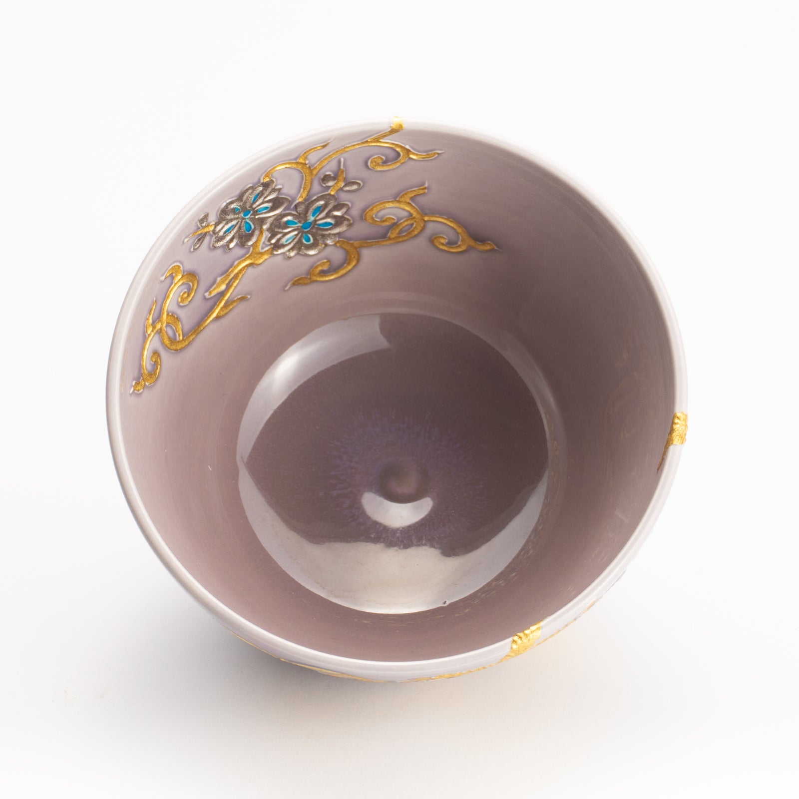 抹茶碗　紫交趾 唐草文様　一如 KOTOPOTTER