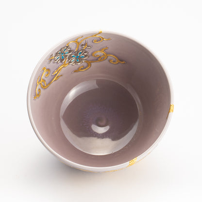 抹茶碗　紫交趾 唐草文様　一如 KOTOPOTTER