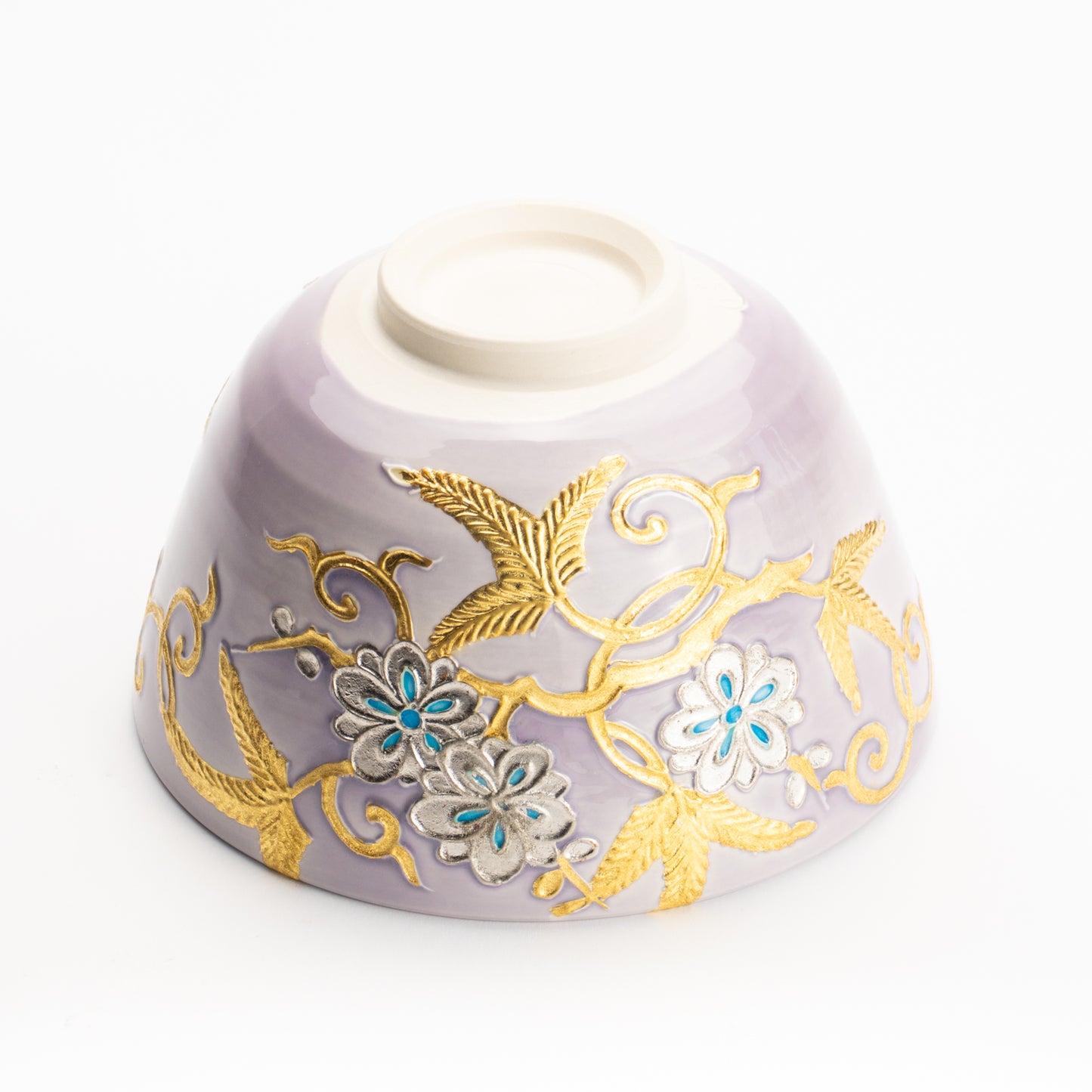 抹茶碗　紫交趾 唐草文様　一如 KOTOPOTTER