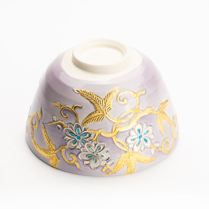抹茶碗　紫交趾 唐草文様　一如 KOTOPOTTER
