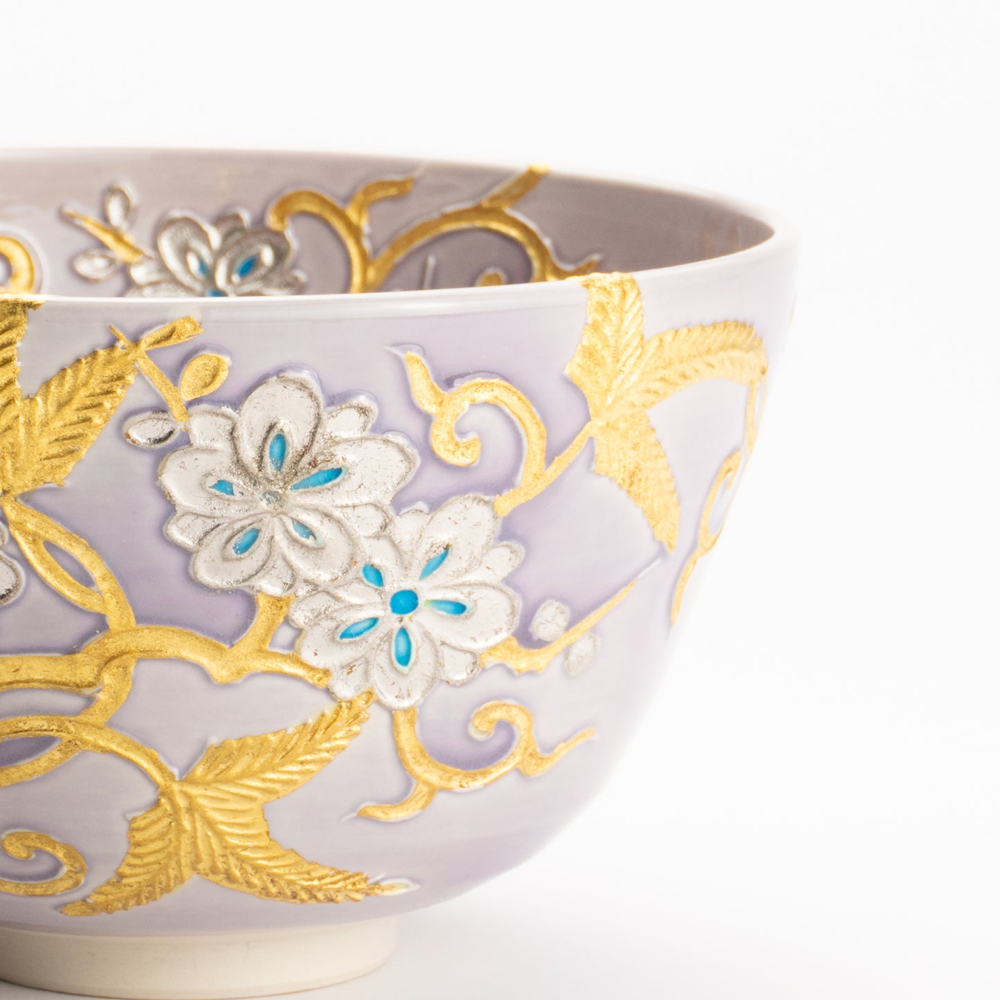 抹茶碗　紫交趾 唐草文様　一如 KOTOPOTTER