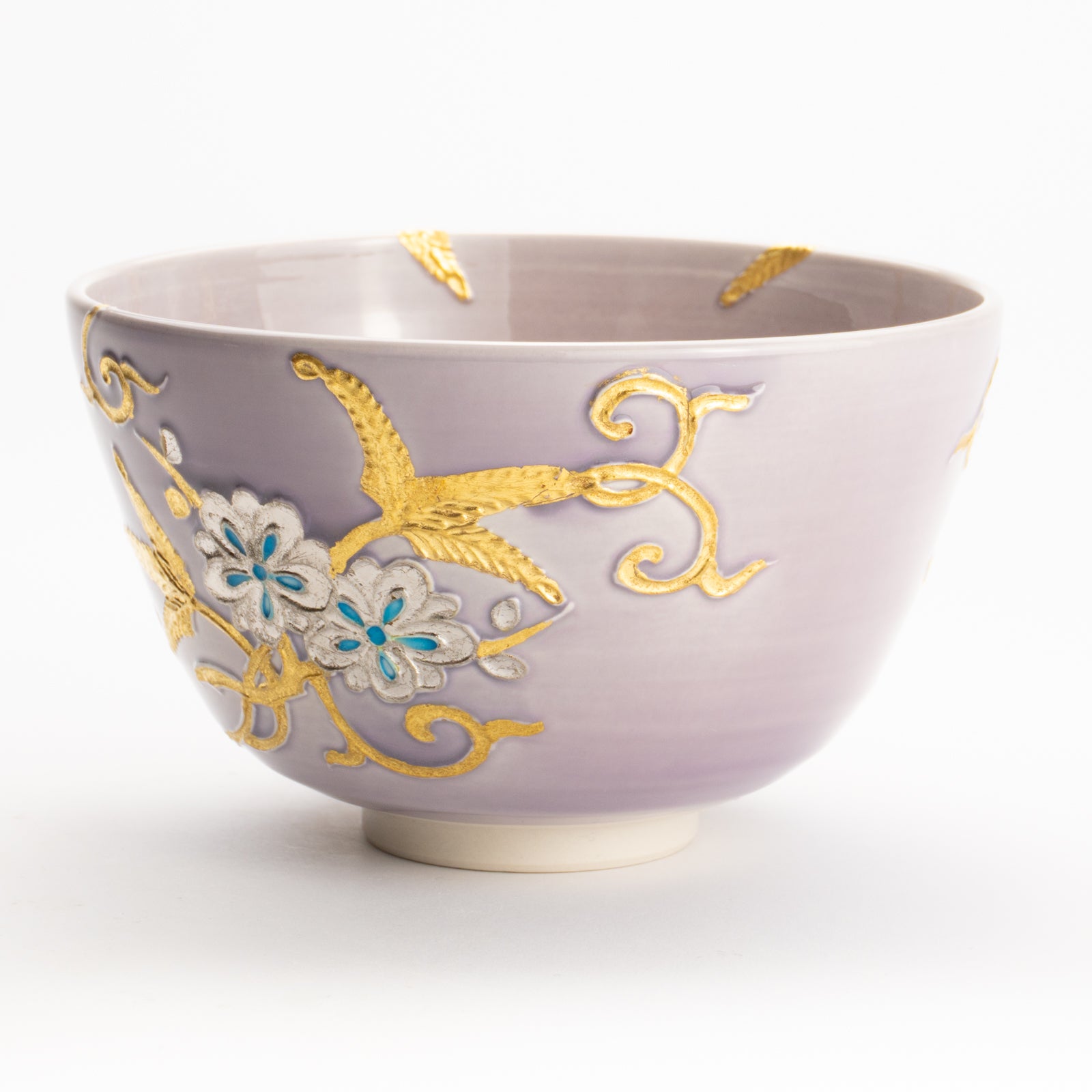 抹茶碗　紫交趾 唐草文様　一如 KOTOPOTTER