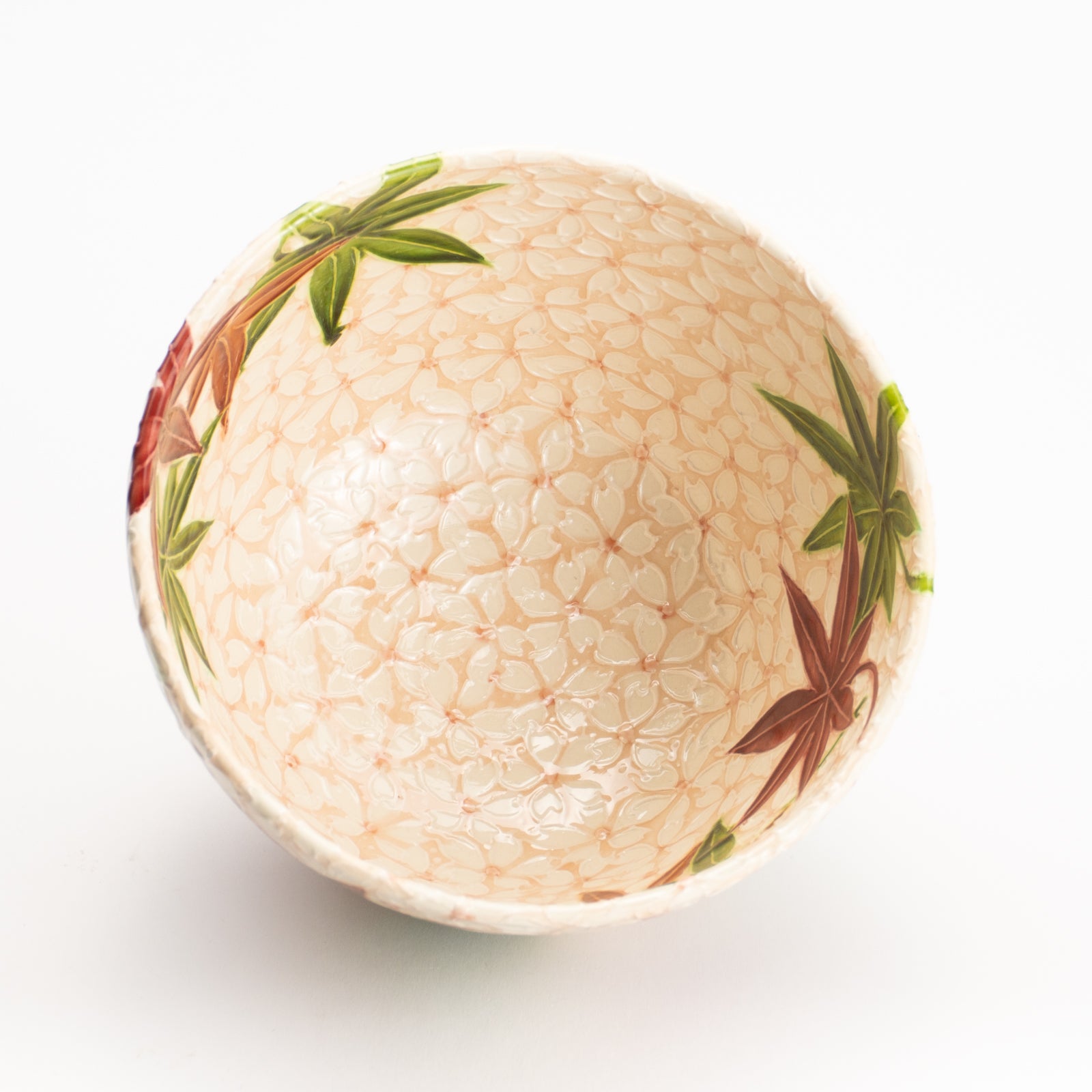 抹茶碗　淡桃交趾 雲錦詰　一如 KOTOPOTTER