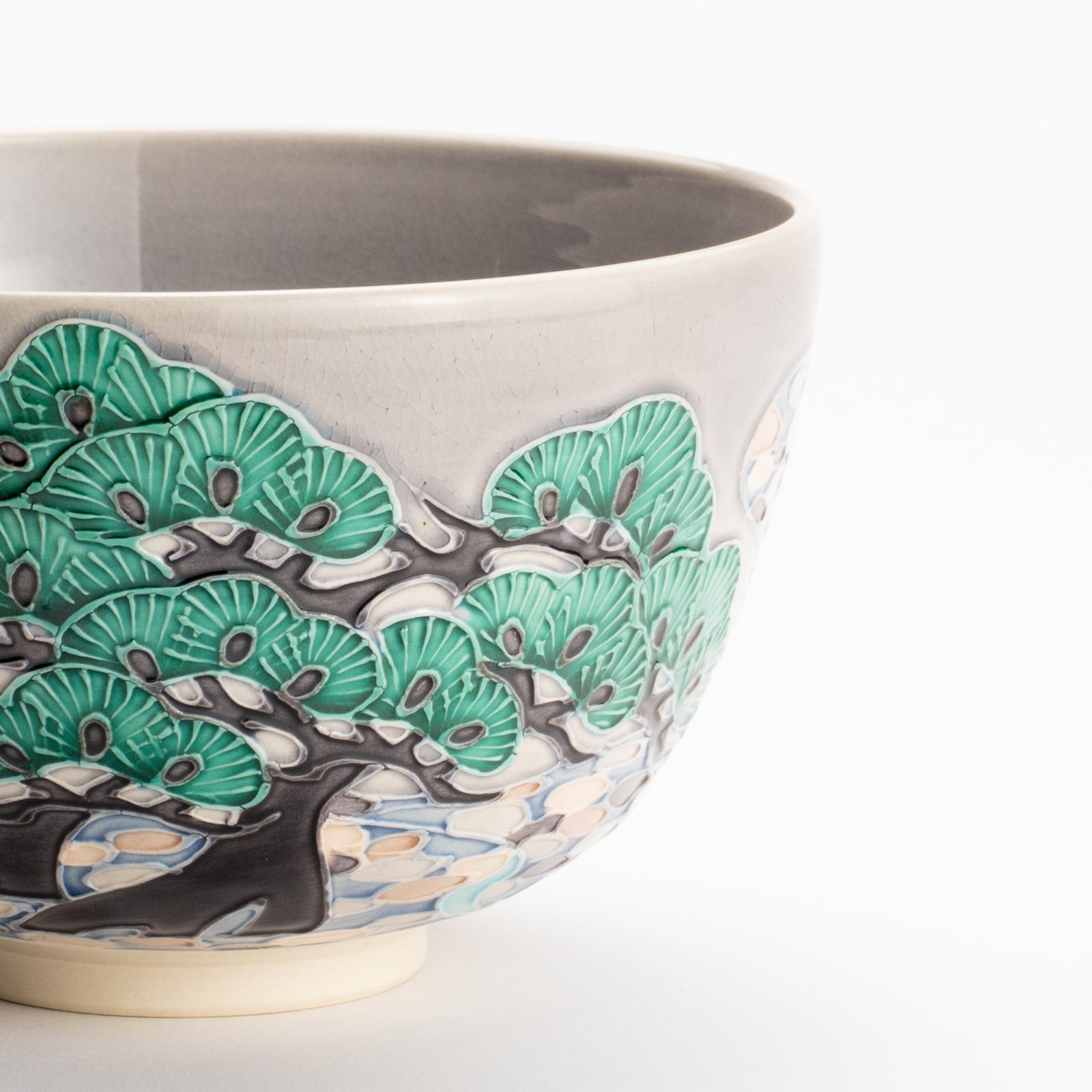抹茶碗　松に流水文様　一如 KOTOPOTTER